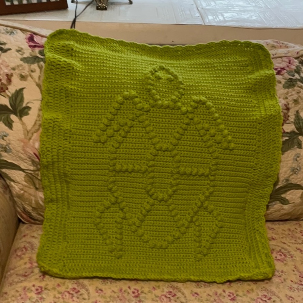 Green Turtle Crochet baby blanket